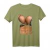 Lustiges Fake Bikini & Brust T-Shirt für Damen - Provokatives Halloween Kostüm & Strand Bodybuilding Shirt mit Big Boobs