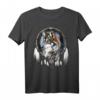 Tribe Wolf Boho Feder Indianer T-Shirt - Patriotisches 4. Juli Design für Wolfsliebhaber, Ureinwohnerstolz & amerikanische Feiertage