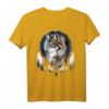 Tribe Wolf Boho Feder Indianer T-Shirt - Patriotisches 4. Juli Design für Wolfsliebhaber, Ureinwohnerstolz & amerikanische Feiertage