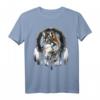 Tribe Wolf Boho Feder Indianer T-Shirt - Patriotisches 4. Juli Design für Wolfsliebhaber, Ureinwohnerstolz & amerikanische Feiertage