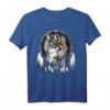 Tribe Wolf Boho Feder Indianer T-Shirt - Patriotisches 4. Juli Design für Wolfsliebhaber, Ureinwohnerstolz & amerikanische Feiertage
