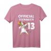 Official Teenager 13 Jahre alt Einhorn T-Shirt - Geburtstagsgeschenk für Mädchen und Jungen, Level 13 Unlocked