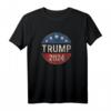 Trump 2024 Retro Kampagne Button T-Shirt - Re Elect President Trump, Patriotisches USA Wahlkampf-Design