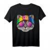 Hippie American Shorthair Liebe Friedenszeichen 70er Jahre T-Shirt – Niedliches Katzenmotiv für Tierliebhaber, Frieden, Harmonie & Retro-Style
