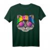 Hippie American Shorthair Liebe Friedenszeichen 70er Jahre T-Shirt – Niedliches Katzenmotiv für Tierliebhaber, Frieden, Harmonie & Retro-Style