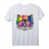 Hippie American Shorthair Liebe Friedenszeichen 70er Jahre T-Shirt – Niedliches Katzenmotiv für Tierliebhaber, Frieden, Harmonie & Retro-Style