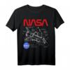 NASA Space Shuttle Schematic Layout Graphic T-Shirt - Offiziell lizenzierte NASA Bekleidung für Raumfahrtfans