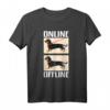 Dackel online offline - Lustiges Hundebesitzer T-Shirt für Dackel-Liebhaber & Humorvolle Tierfreunde