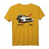 HapPanda T-Shirt mit Retro DeLorean - Offiziell lizenziertes Jubiläumsdesign im Vintage Stil
