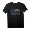 Back the Blue Thin Blue Line Amerikanische Flagge Polizei Support T-Shirt – Vintage Supporter-Shirt für Polizisten und Polizei-Familien
