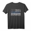 Back the Blue Thin Blue Line Amerikanische Flagge Polizei Support T-Shirt – Vintage Supporter-Shirt für Polizisten und Polizei-Familien
