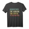 Funny Retro Godmother T-Shirt - The Woman The Myth The Bad Influence, Trendiges Geschenk zum Muttertag, Sarkastischer Humor