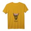 Damen Hochlandrind Kuh Bad Hair Day Frisör Friseur Blumen Stylist T-Shirt mit V-Ausschnitt – Lustiges Geschenk für Frauen, Friseure und Landwirte