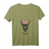 Damen Hochlandrind Kuh Bad Hair Day Frisör Friseur Blumen Stylist T-Shirt mit V-Ausschnitt – Lustiges Geschenk für Frauen, Friseure und Landwirte