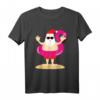 Lustiges Weihnachtsmann Flamingo Strand T-Shirt – Perfekt für Urlaub, Sommer, Geburtstag & Weihnachtsgeschenke