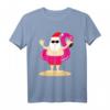 Lustiges Weihnachtsmann Flamingo Strand T-Shirt – Perfekt für Urlaub, Sommer, Geburtstag & Weihnachtsgeschenke