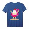 Lustiges Weihnachtsmann Flamingo Strand T-Shirt – Perfekt für Urlaub, Sommer, Geburtstag & Weihnachtsgeschenke