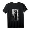 HapPanda Schwarz T-Shirt – Klassisch geschnitten, doppelt genähter Saum für Herren