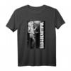 HapPanda Schwarz T-Shirt – Klassisch geschnitten, doppelt genähter Saum für Herren