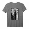 HapPanda Schwarz T-Shirt – Klassisch geschnitten, doppelt genähter Saum für Herren