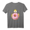 HapPanda Homer Can't Talk Eating Donut T-Shirt – Lustiges Simpsons Merchandise für Erwachsene und Kinder