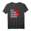 Eat Sleep Hockey Repeat Lustiges Eishockey T-Shirt – Perfektes Geburtstags- & Weihnachtsgeschenk für Spieler, Trainer & Fans