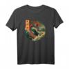 Japanischer Drache & Große Welle vor Kanagawa - Japanischer Kunstdruck T-Shirt im Retro Vaporwave Stil für Kunst- und Japan-Fans