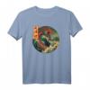 Japanischer Drache & Große Welle vor Kanagawa - Japanischer Kunstdruck T-Shirt im Retro Vaporwave Stil für Kunst- und Japan-Fans