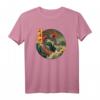Japanischer Drache & Große Welle vor Kanagawa - Japanischer Kunstdruck T-Shirt im Retro Vaporwave Stil für Kunst- und Japan-Fans