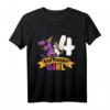 Kinder Dinosaurier Einhorn Geburtstag T-Shirt für Mädchen – Perfekt für 4. Geburtstag, Dino Deko & Dino-Einhorn Motto Party