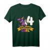 Kinder Dinosaurier Einhorn Geburtstag T-Shirt für Mädchen – Perfekt für 4. Geburtstag, Dino Deko & Dino-Einhorn Motto Party