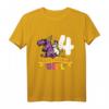 Kinder Dinosaurier Einhorn Geburtstag T-Shirt für Mädchen – Perfekt für 4. Geburtstag, Dino Deko & Dino-Einhorn Motto Party