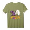 Kinder Dinosaurier Einhorn Geburtstag T-Shirt für Mädchen – Perfekt für 4. Geburtstag, Dino Deko & Dino-Einhorn Motto Party