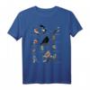 Gartenvögel Vogel Zeichnung T-Shirt mit Amsel, Blaumeise & Rotkehlchen – Perfektes Geschenk für Vogelfreunde & Naturliebhaber