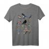 Gartenvögel Vogel Zeichnung T-Shirt mit Amsel, Blaumeise & Rotkehlchen – Perfektes Geschenk für Vogelfreunde & Naturliebhaber