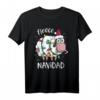 Vlies Feliz Navidad lustiges niedliches Schaf-Weihnachtst-Shirt – Perfekt für festliche Partys, Weihnachtsdekoration und Geschenke