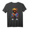 Hip Hop Bär Bunter Teddybär mit Kapuze T-Shirt – Trendiges Streetwear-Design mit buntem Grafikmotiv