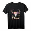 Braut Shirt JGA Frauen mit Hirsch und Blumen - Rustikales Bayern Bride T-Shirt für Junggesellinnenabschied & Landhochzeit