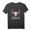 Braut Shirt JGA Frauen mit Hirsch und Blumen - Rustikales Bayern Bride T-Shirt für Junggesellinnenabschied & Landhochzeit