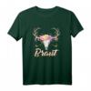 Braut Shirt JGA Frauen mit Hirsch und Blumen - Rustikales Bayern Bride T-Shirt für Junggesellinnenabschied & Landhochzeit