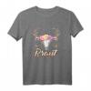 Braut Shirt JGA Frauen mit Hirsch und Blumen - Rustikales Bayern Bride T-Shirt für Junggesellinnenabschied & Landhochzeit
