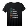Eat Sleep Anime Gaming Repeat T-Shirt - Lustiges Manga & Gamer Motiv für Frauen, Männer & Kinder, ideal für Anime und Gaming Fans