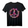 Peace Love Tie Dye Hippie Kostüm - Buntes 60er/70er Jahre T-Shirt mit Friedenssymbol, perfekt für Partys, Halloween & als Geschenk