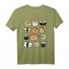 Kawaii Sushi T-Shirt mit süßen Chibi-Gesichtern – Perfekt für Anime & Manga Fans, Cosplay & Japan-Reisen
