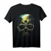Buntes Totenkopf T-Shirt mit Palmen - Farbenfrohes Strandmotiv für Damen und Herren, Sommer- und Urlaubsmode