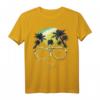 Buntes Totenkopf T-Shirt mit Palmen - Farbenfrohes Strandmotiv für Damen und Herren, Sommer- und Urlaubsmode