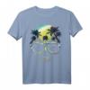 Buntes Totenkopf T-Shirt mit Palmen - Farbenfrohes Strandmotiv für Damen und Herren, Sommer- und Urlaubsmode