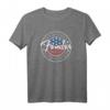 HapPanda American Flag Circle Stamp Logo T-Shirt – Patriotisches Retro-Design für Männer, Frauen, Jungen und Mädchen
