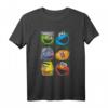 HapPanda Sesamstraße Gruppen-Quadrate T-Shirt – Offiziell lizenziertes, klassisch geschnittenes Unisex Shirt für Kinder, Damen & Erwachsene