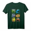HapPanda Sesamstraße Gruppen-Quadrate T-Shirt – Offiziell lizenziertes, klassisch geschnittenes Unisex Shirt für Kinder, Damen & Erwachsene